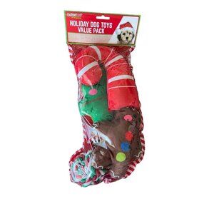 Christmas Stocking Holiday Dog Toys Value‎ Pack By Multipet NWT